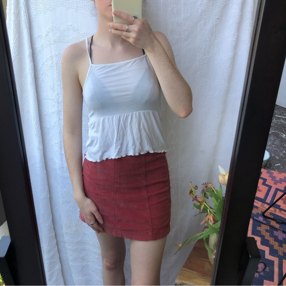American eagle white babydoll tank top